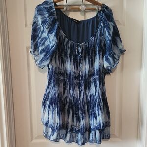 Penningtons Blue Tie-Dye Blouse Sz 22